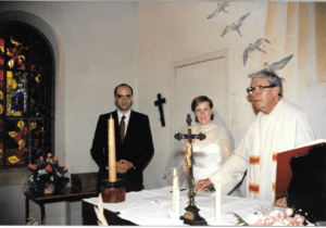 Chapelle Saint-Hubert 1987—le père Gamet marie Christian et Mireille Painvin