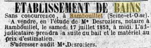 bains douches à Rambouillet en 1852