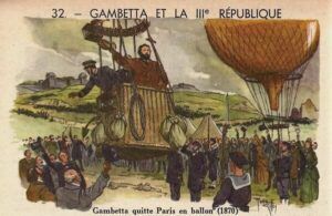 Gambetta quitte Paris en ballon