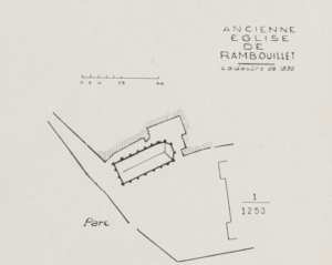 plan de l'église de Rambouillet, cadastre 1830