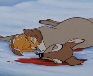 Bambi pleure sa mère