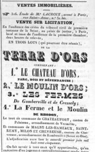 mise en vente d'Ors 1850